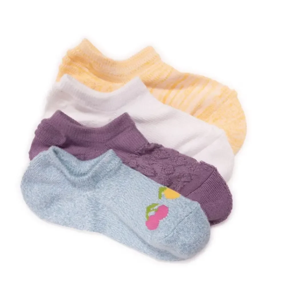 MUK LUKS Women's Dream Step No-Show Liner Socks, 4-Pack Lot of 2